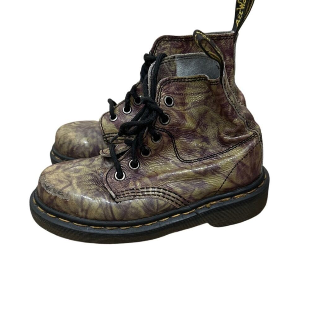 Dr Martens made in england kids tie dye Lace Up Boots Size 13 vintage 90s